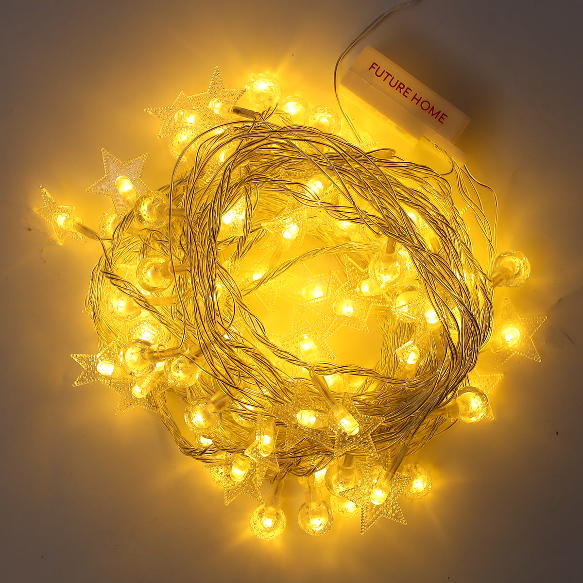 FUTURE HOME Brightown Star String Lights Battery Operated - Star Fairy String Lights, Waterproof for Bedroom Tent Loft Bed Patio Party Wedding Decor, Warm White