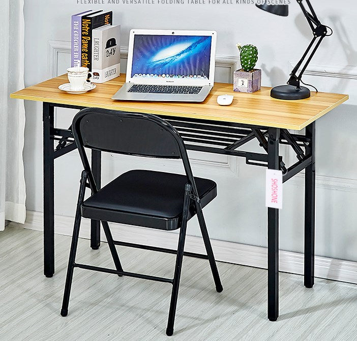 SHOSHONE Folding Desk No Assembly Foldable Computer Desk for Small Space/Home Office Black Frame