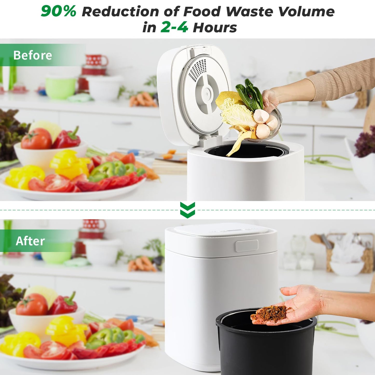 FUTURE HOME Sustainable Kitchen Electric Compost Bin with 9 Modes to Dry Compost Food Waste and Scraps from Indoor Countertop Food Circulators
