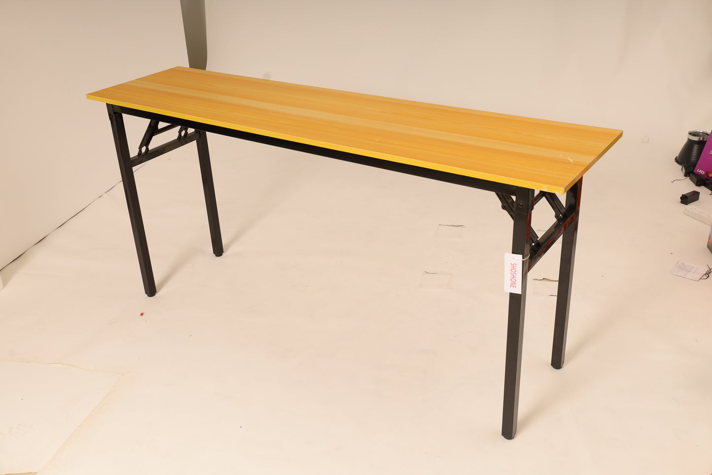 SHOSHONE Folding Desk No Assembly Foldable Computer Desk for Small Space/Home Office Black Frame