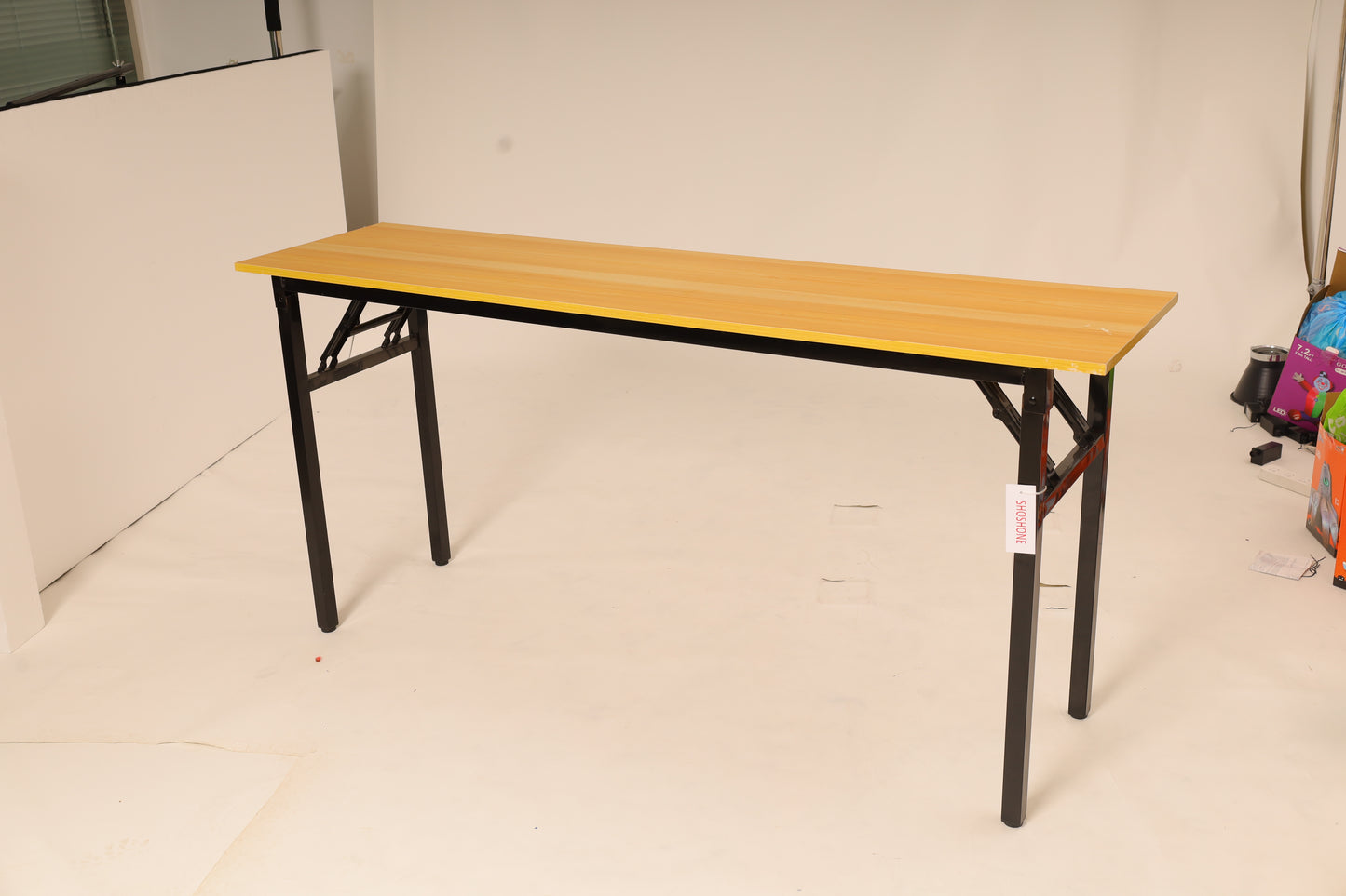 SHOSHONE Folding Desk No Assembly Foldable Computer Desk for Small Space/Home Office Black Frame