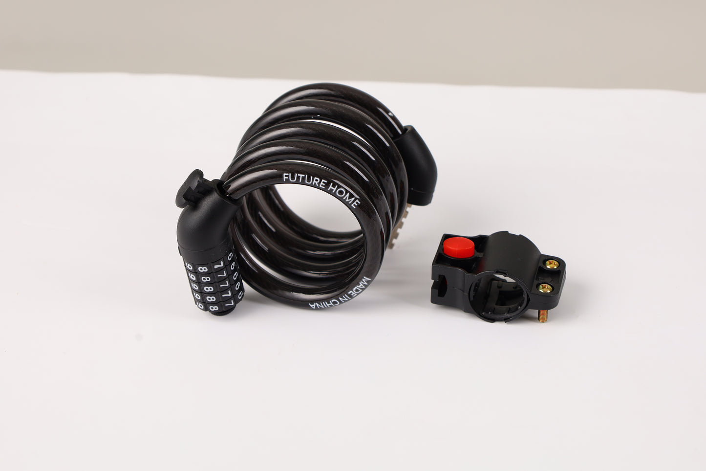FUTURE HOME 5-Digit Resettable Combination Bike Lock, Black Combination Lock for Montaion Bicycle, Scooter