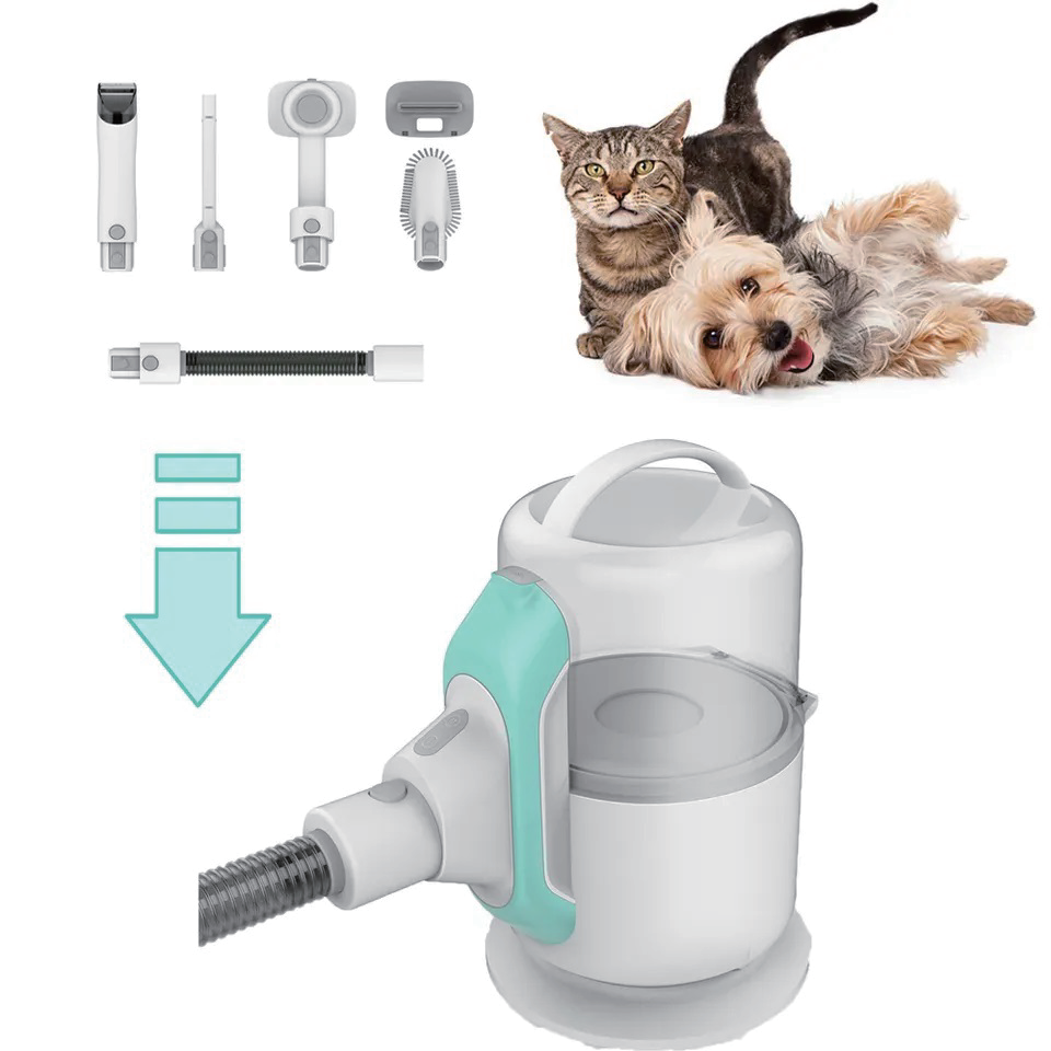FUTURE HOME 007 Pet Vacuum Cleaner ElectricTrimmer Hair Remover Grooming Slicker Deshedding Dog And Cat Brush Set