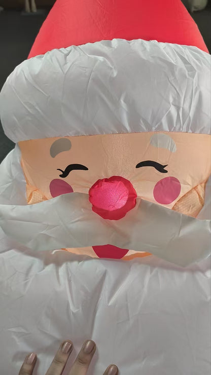 FUTURE HOME 5 FT Christmas Inflatables Santa Claus Outdoor Decorations Blow Up Yard Standing Santa with Built-in LEDs for Holiday Party Xmas Yard Garden Lawn Decor