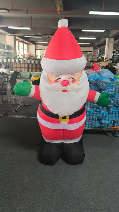 FUTURE HOME 5 FT Christmas Inflatables Santa Claus Outdoor Decorations Blow Up Yard Standing Santa with Built-in LEDs for Holiday Party Xmas Yard Garden Lawn Decor