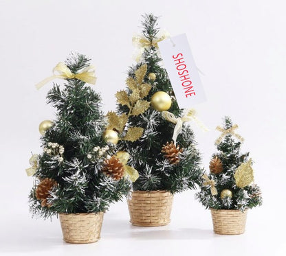 SHOSHONE Desktop Christmas Tree Mini Artificial Christmas Tree, Desktop Small Christmas Tree, Used for Holiday Indoor DIY Christmas Decoration