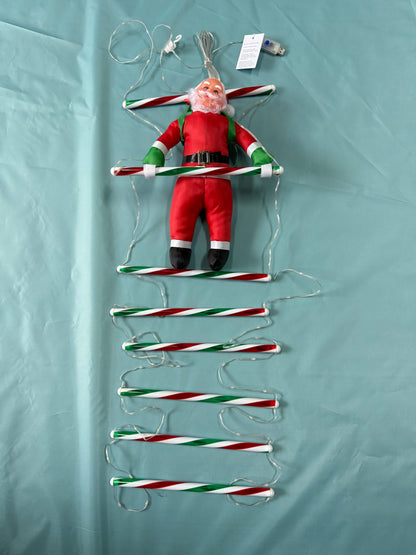 FUTURE HOME Outdoor LED Christmas Ladder Ornaments with Santa Claus, Xmas Decorations Light for Indoor Window, Garden, Home, Wall, Xmas Tree Decor