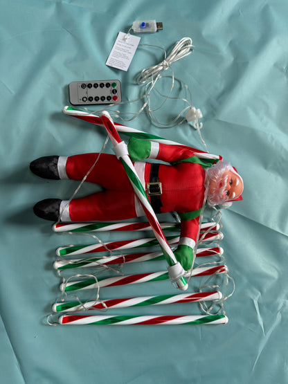 FUTURE HOME Outdoor LED Christmas Ladder Ornaments with Santa Claus, Xmas Decorations Light for Indoor Window, Garden, Home, Wall, Xmas Tree Decor