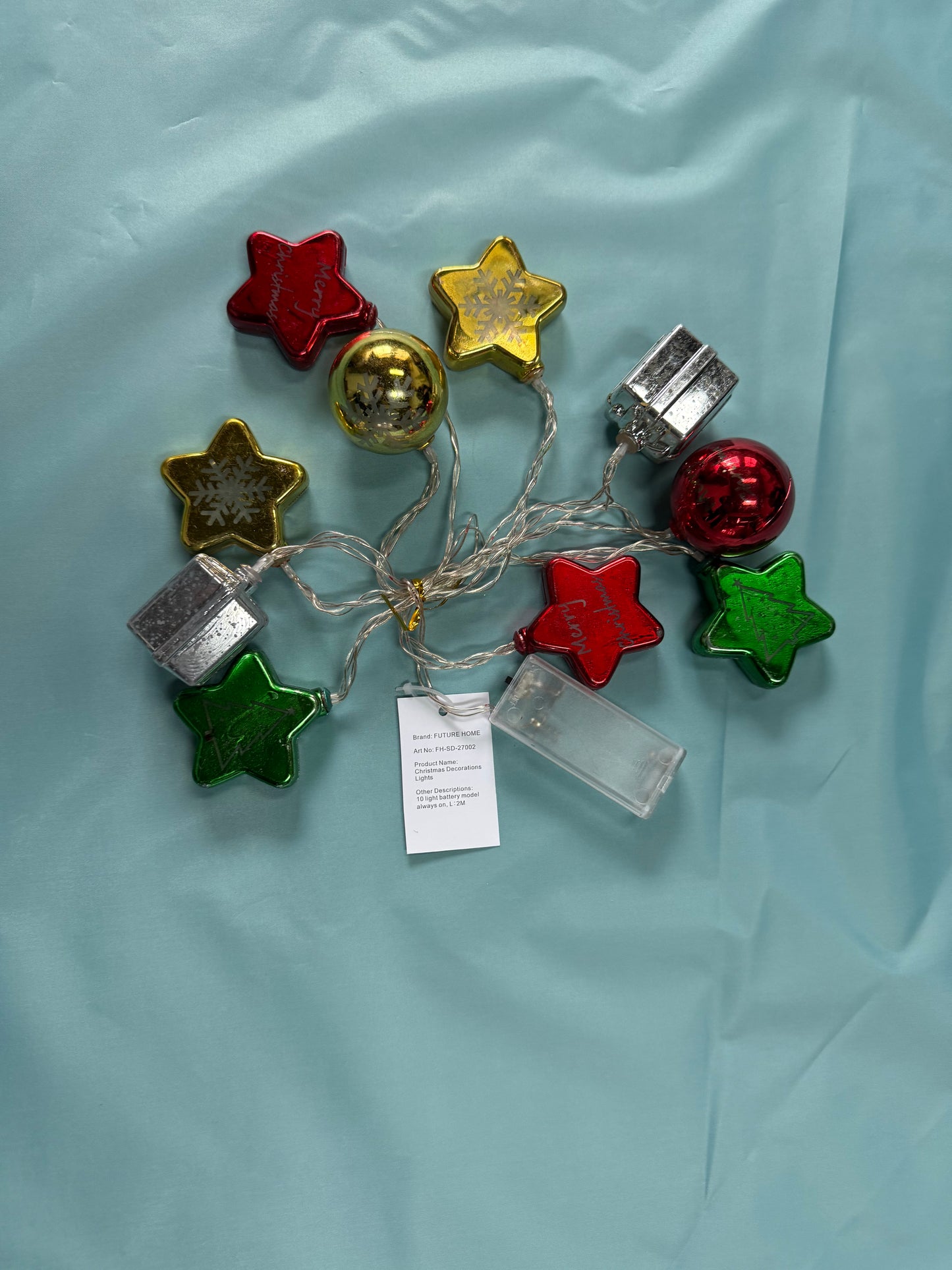 FUTURE HOME String lights for festive decoration-– Battery Powered String Lights, Christmas Baubles Ornaments for Wall Xmas Tree, Home & Holiday Decor, Balcony Party Ornaments