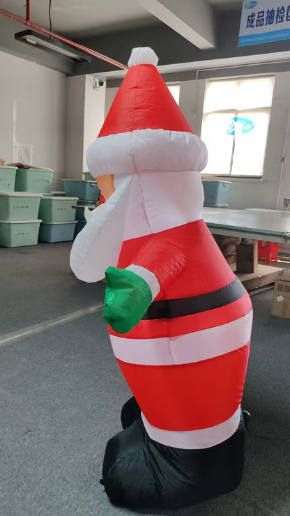 FUTURE HOME 5 FT Christmas Inflatables Santa Claus Outdoor Decorations Blow Up Yard Standing Santa with Built-in LEDs for Holiday Party Xmas Yard Garden Lawn Decor