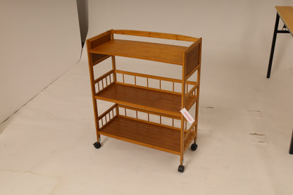 SHOSHONE Kitchen Brackets Rolling Brackets Cart Removable Wood Trolley Cart, Utility Cart Multi-Layer Storage Shelf Rack on Wheels