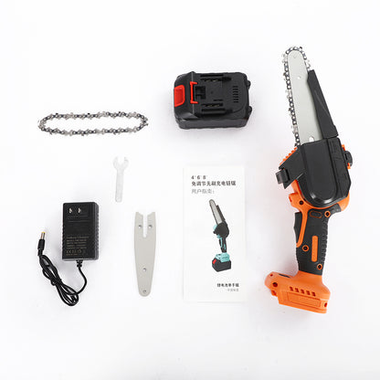 FUTUREHOME Cordless Electric Chainsaw, Battery Chainsaw with Security Lock Small Handheld Battery Powered Super Saws for Tree Trimming Branches Cutting